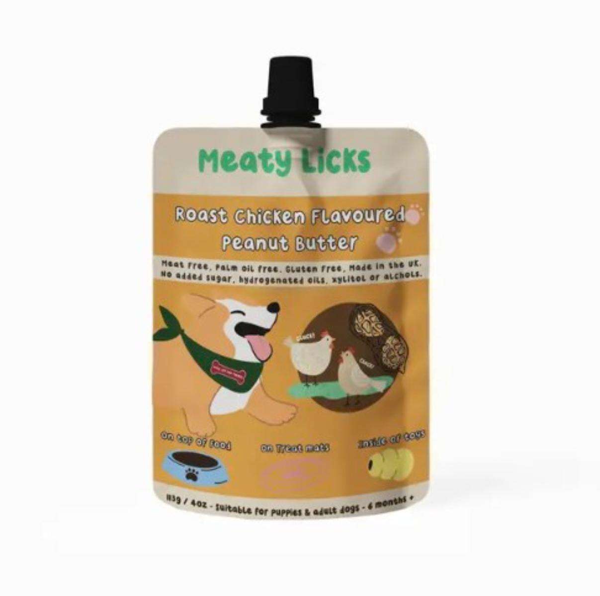 Meaty Licks Roast Chicken Flavoured Peanut Butter — dog treats and toys from Haus of Hank