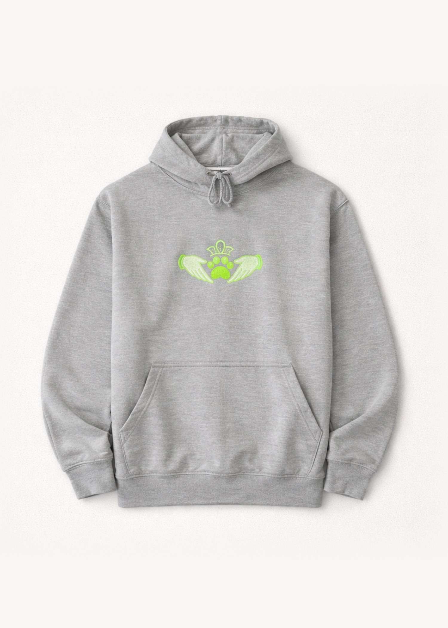 Claddagh Dog Paw Embroidered Hoodie GREEN — match your dog in the same design from Haus of Hank