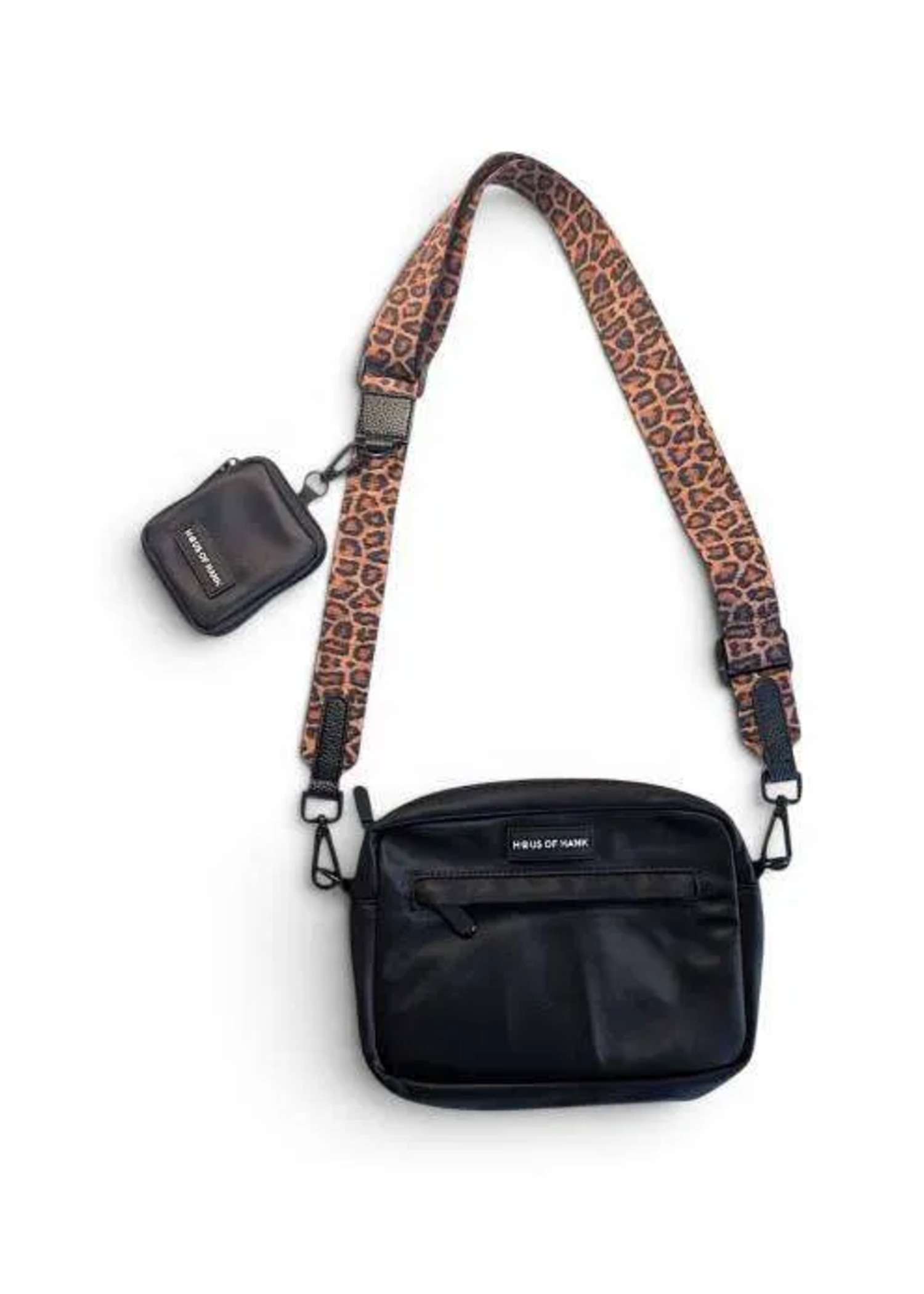 The Haus Original Walking Bag with Leopard Print Strap — match your dog in the same design from Haus of Hank