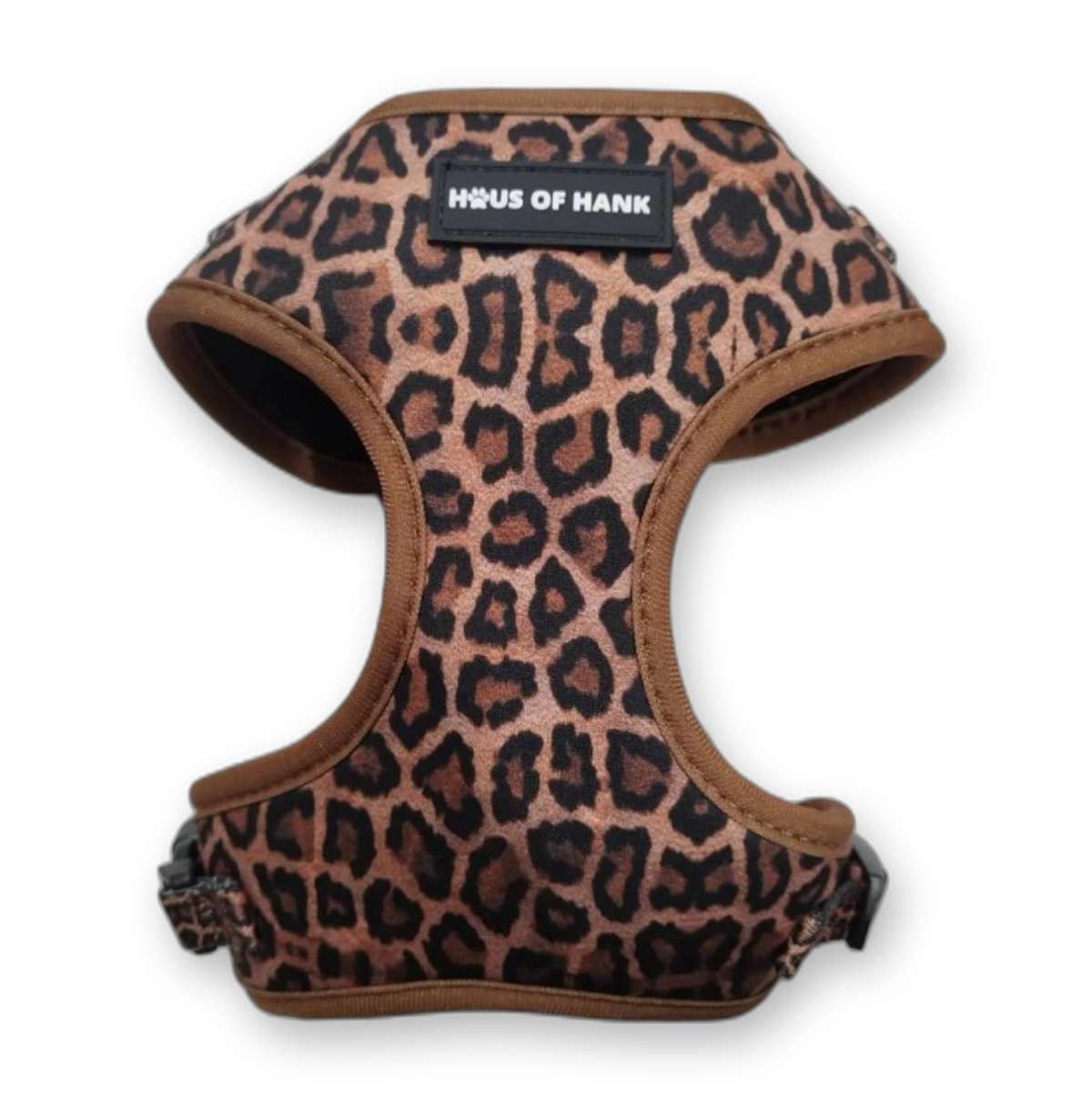 Paws gone WILD Classic Haus Harness — leopard print dog harness (front view) from Haus of Hank