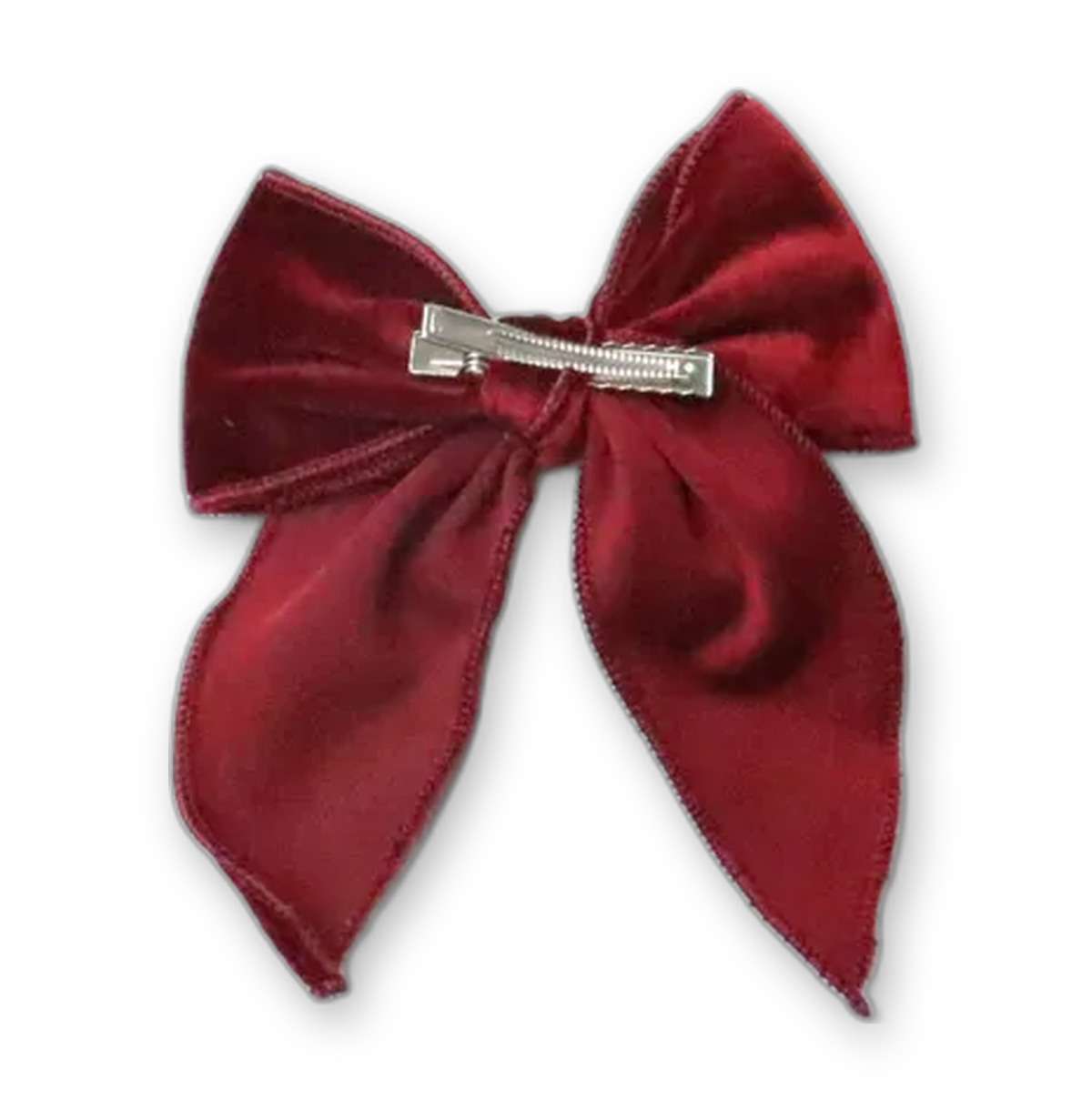 Red Velvet Medium Hair Bow — red velvet hair bow (back view) from Haus of Hank