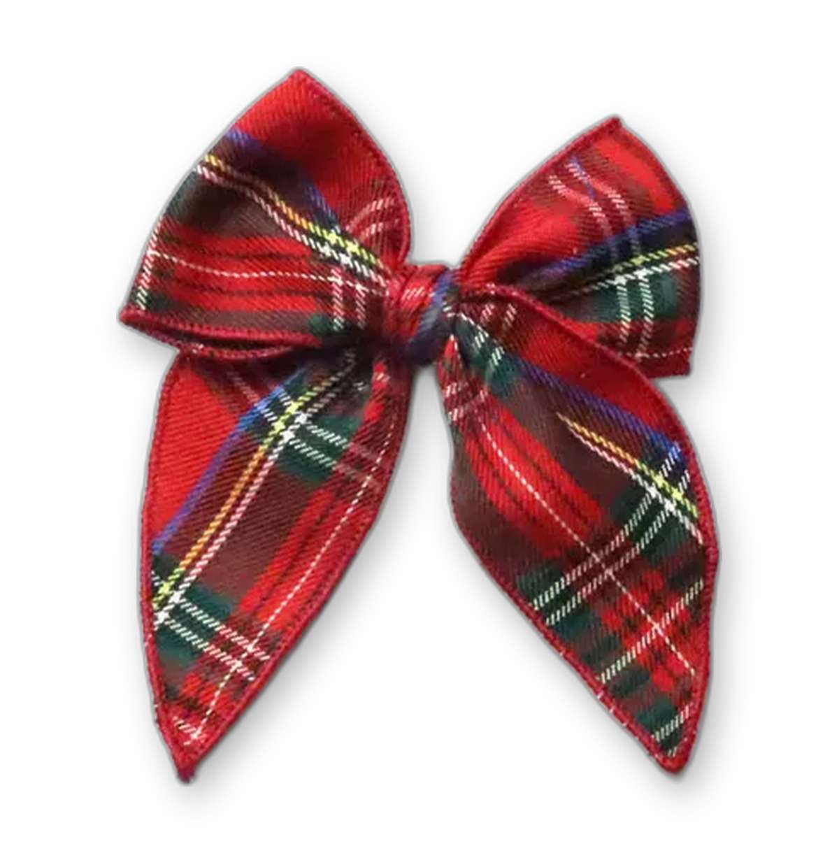 The Festive One Medium Hair Bow — red tartan print hair bow from Haus of Hank