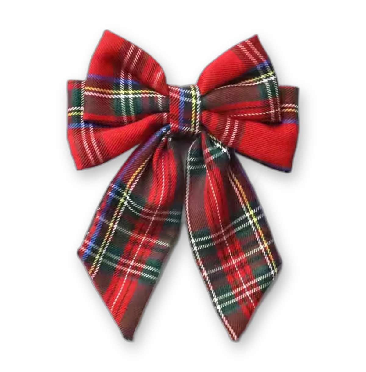 The Festive One Large Sailor Bow — red tartan print large dog sailor bow from Haus of Hank