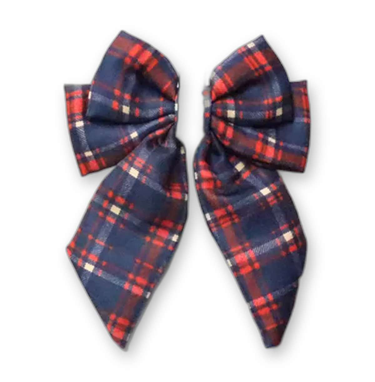 The Heritage Edition Large Sailor Bow — navy tartan print large dog sailor bow from Haus of Hank