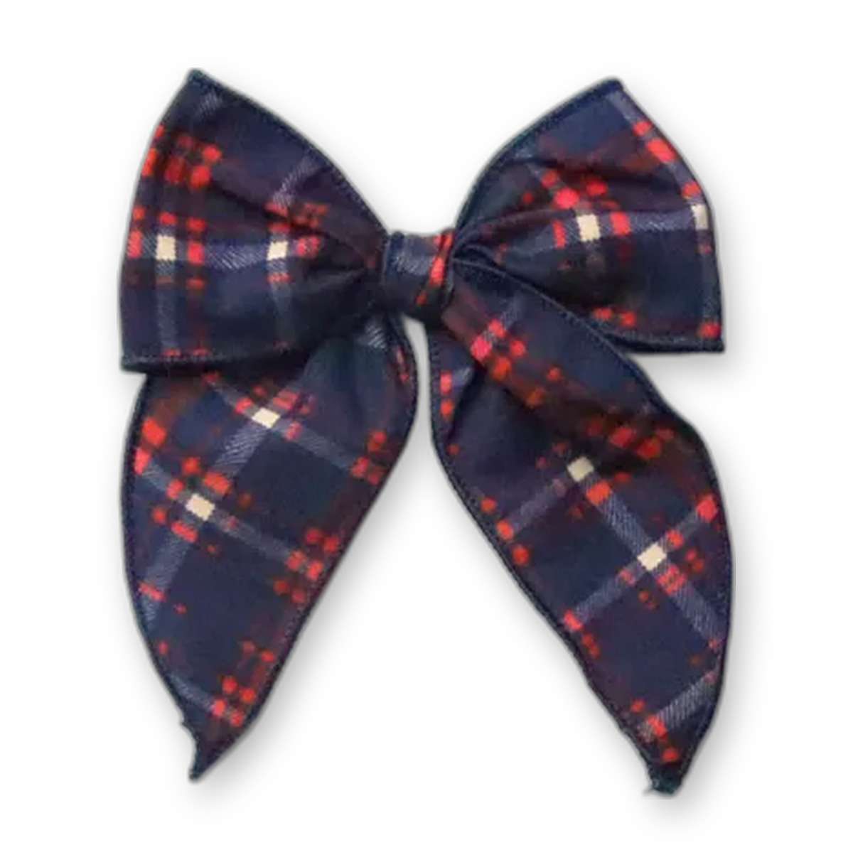 The Heritage Edition Medium Hair Bow — navy tartan hair bow from Haus of Hank