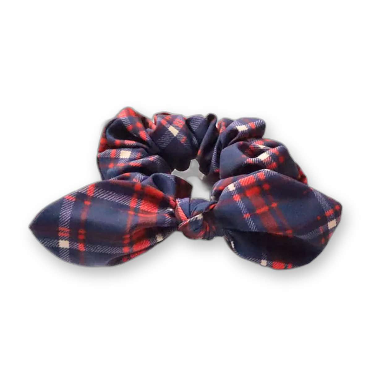 The Heritage Edition Scrunchie — navy tartan print scrunchie from Haus of Hank