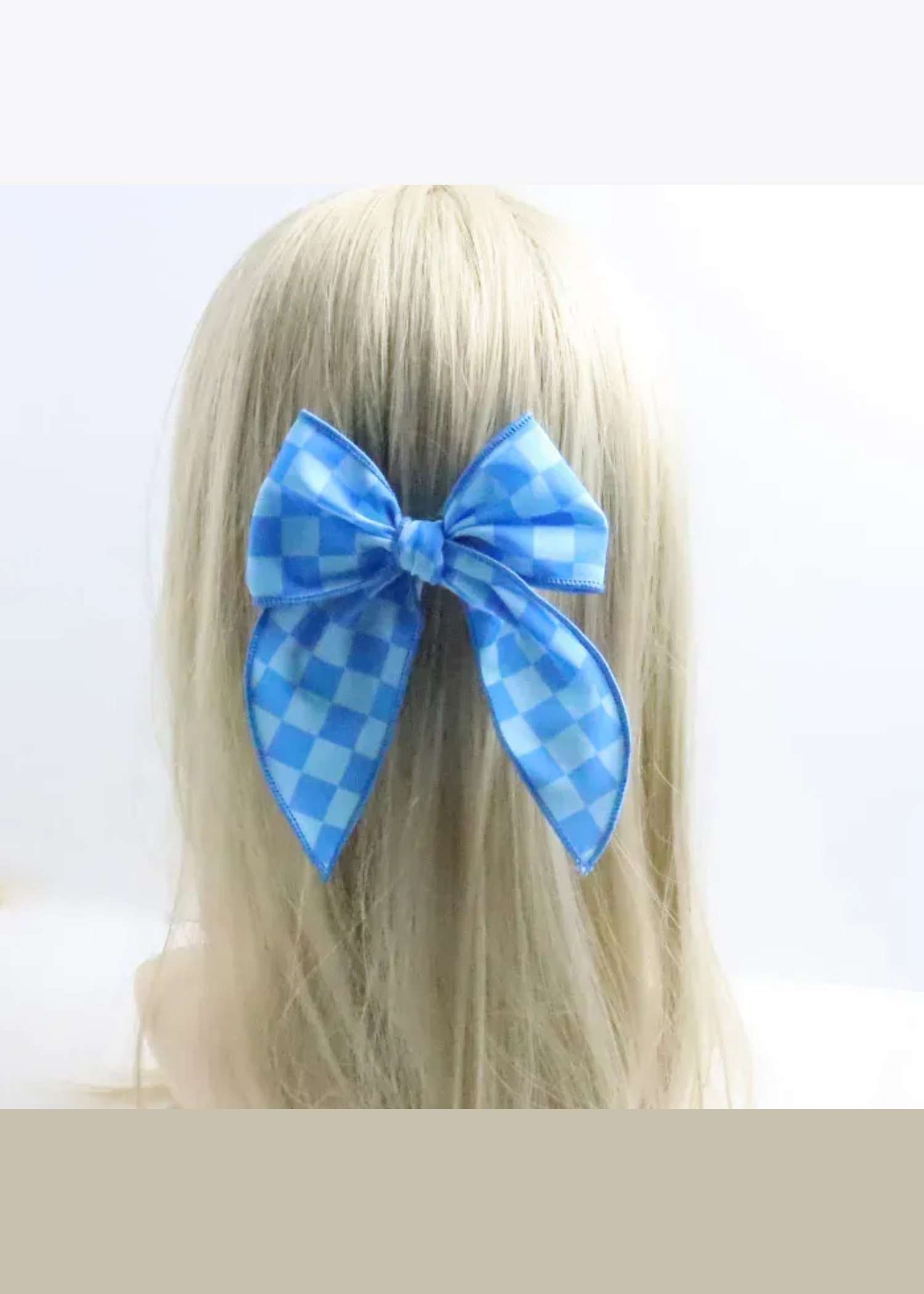 Sit-Stay Squares Medium Hair Bow — clip-in hair bow for humans from Haus of Hank