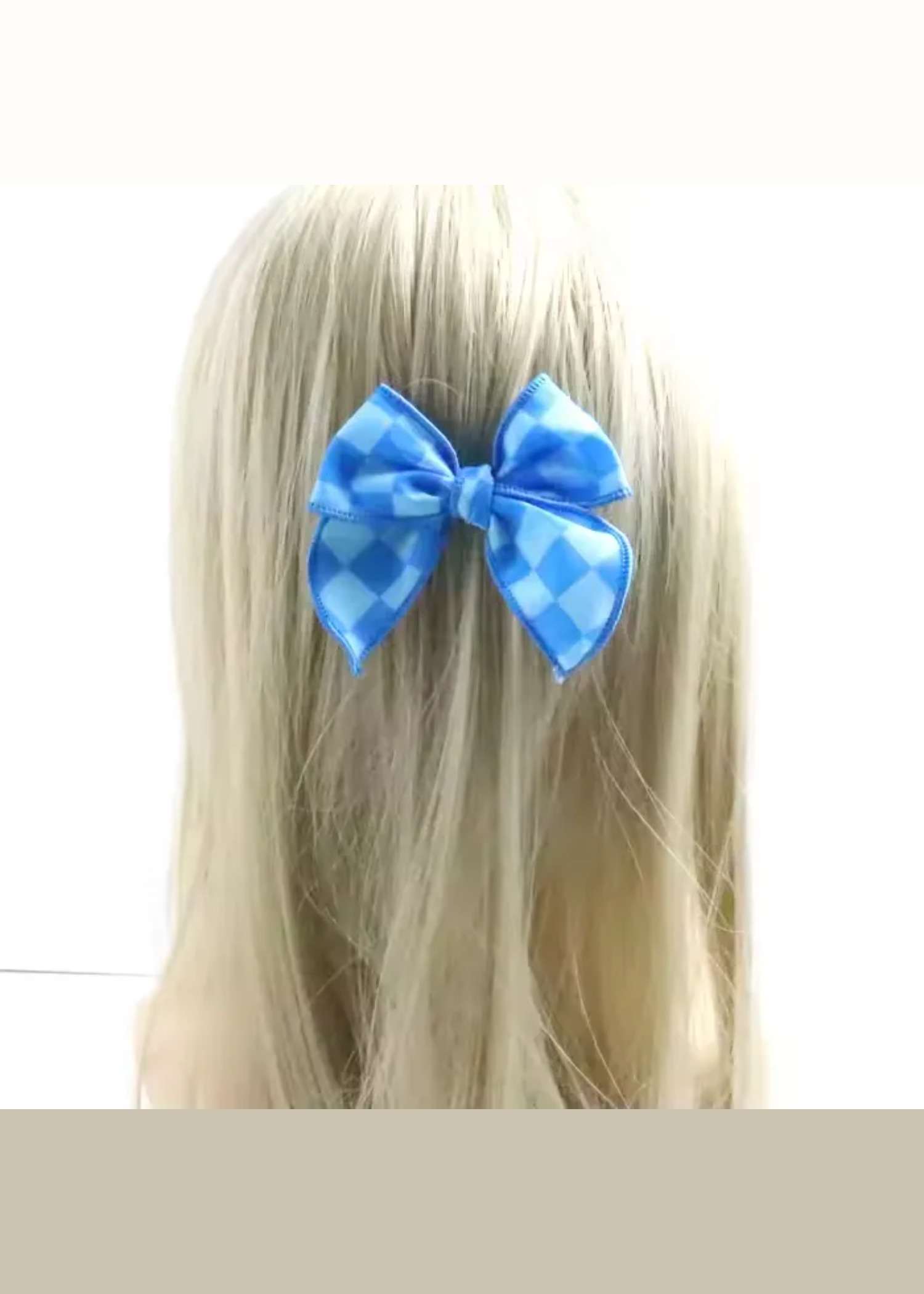 Sit-Stay Squares Small Hair Bow — clip-in hair bow for humans from Haus of Hank
