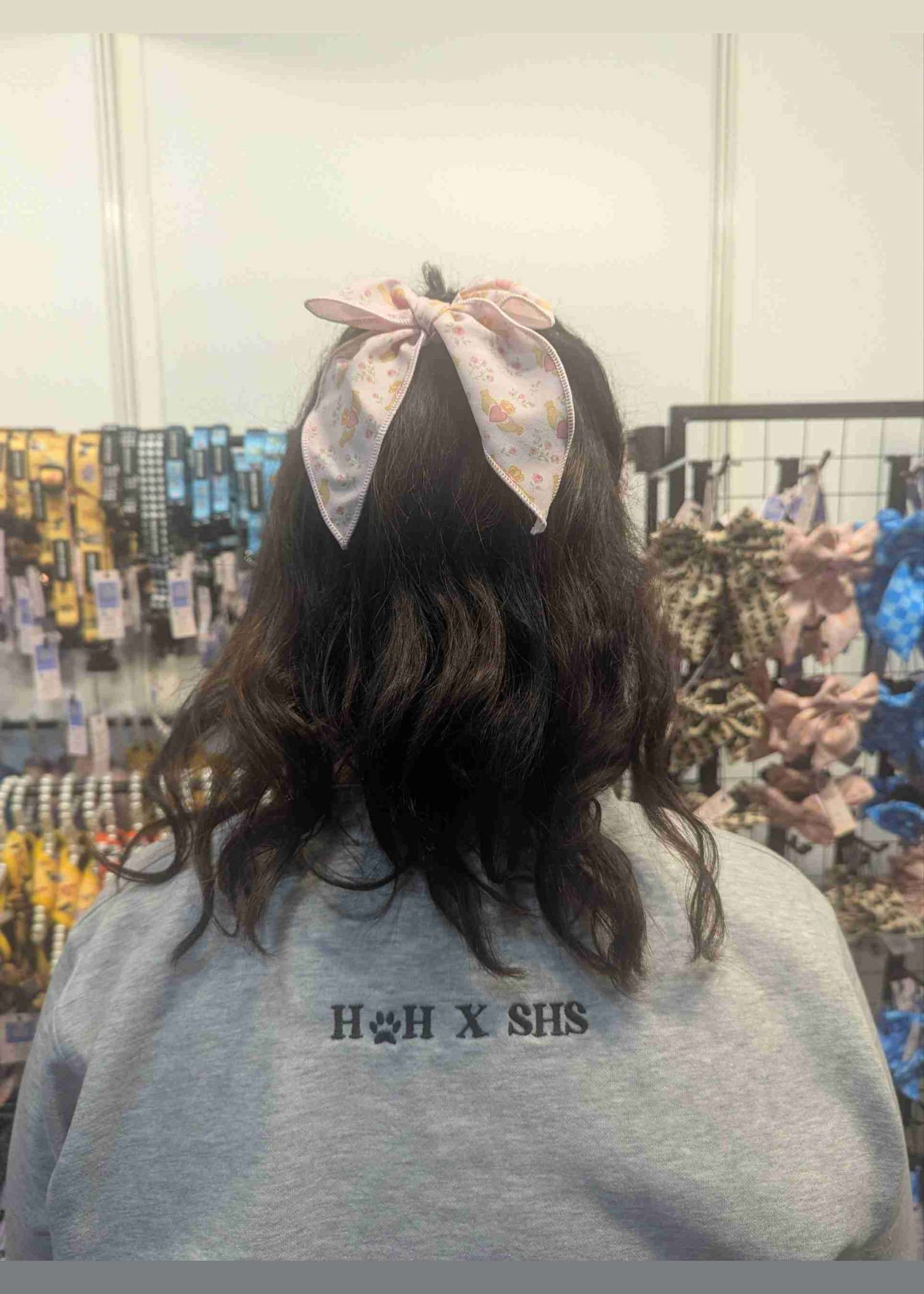 Blush Claddagh Medium Hair Bow — clip-in hair bow for humans from Haus of Hank