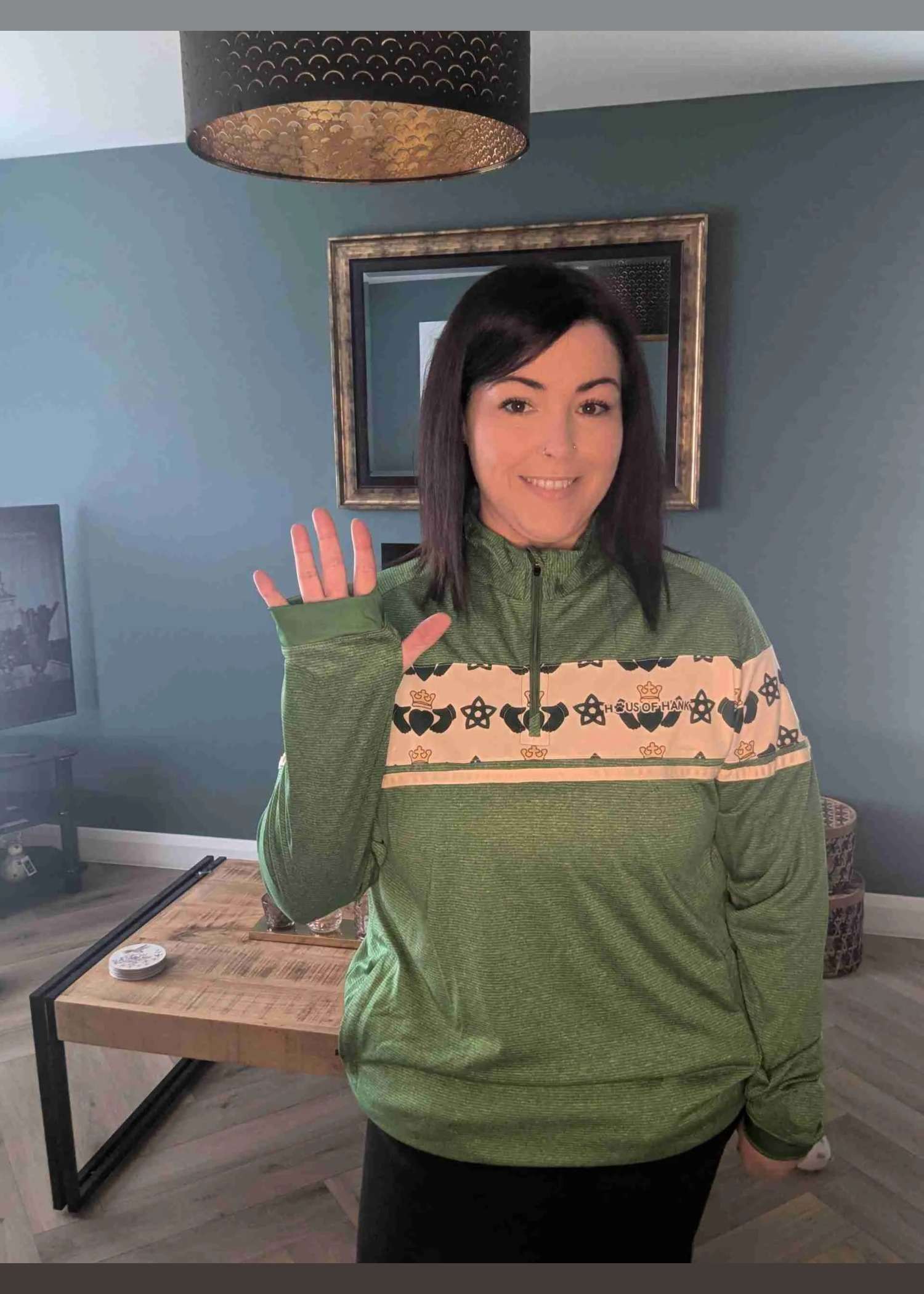 Emerald Claddagh 1/4 Zip Pullover — Haus of Hank (view 5)
