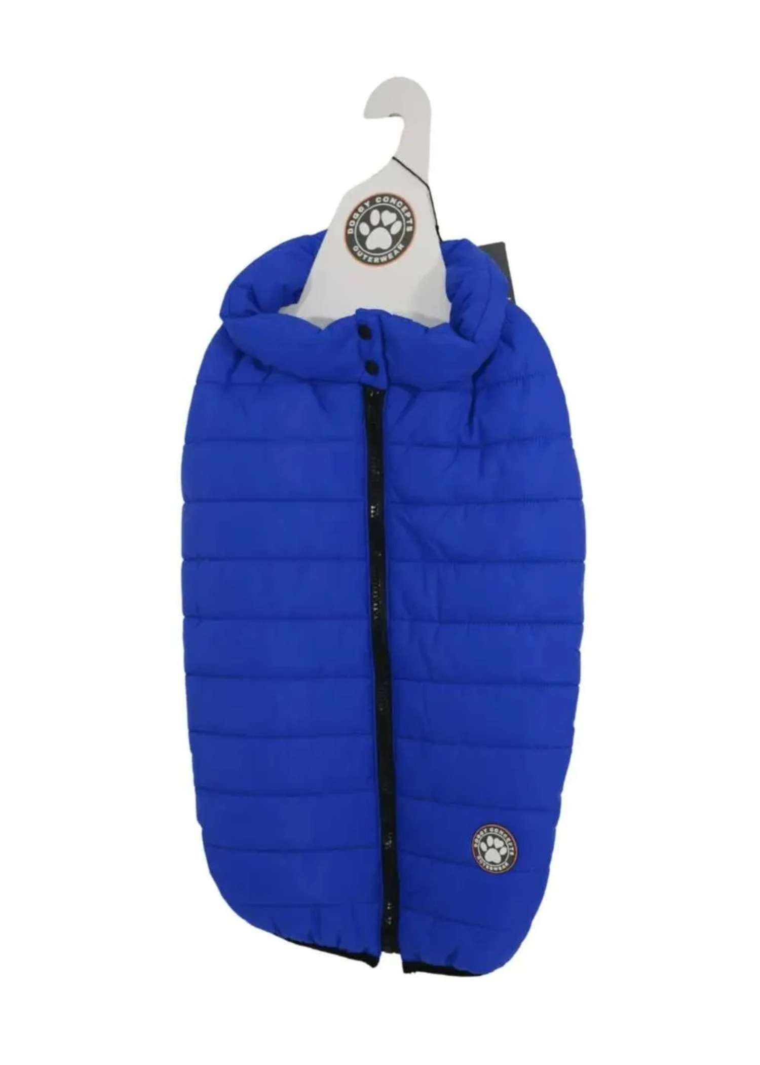 Blue Puffer Dog Coat — padded winter dog coat from Haus of Hank