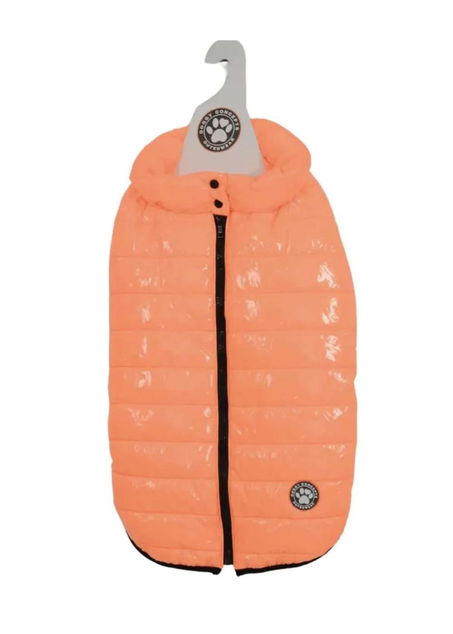 Orange Puffer Dog Coat — padded winter dog coat from Haus of Hank