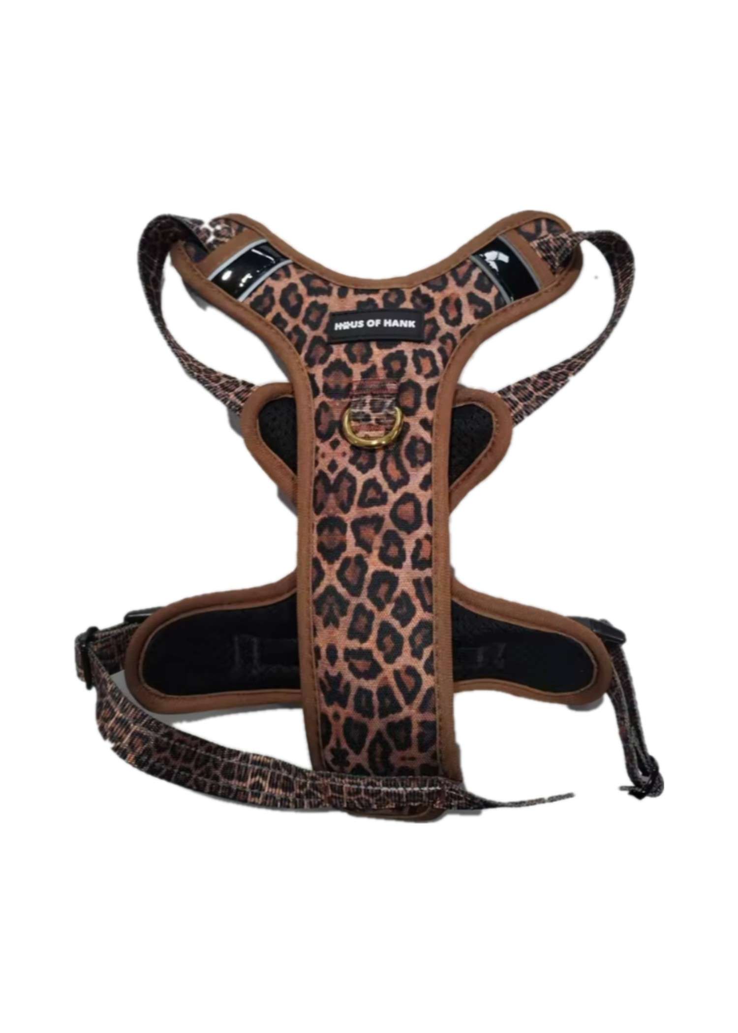 Paws gone WILD leopard print Haus Control Harness, front view