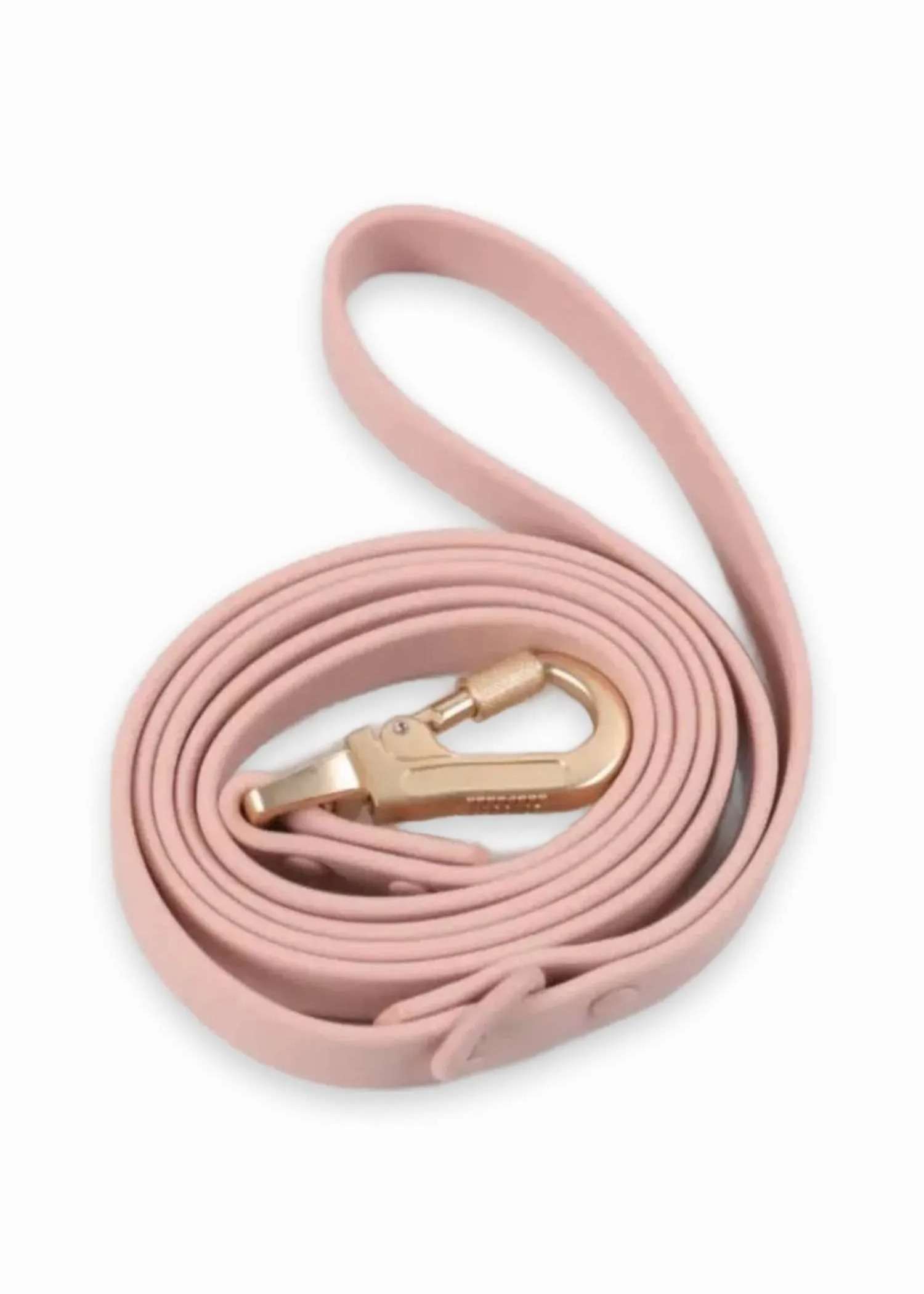 Pink waterproof dog lead with gold-tone clip