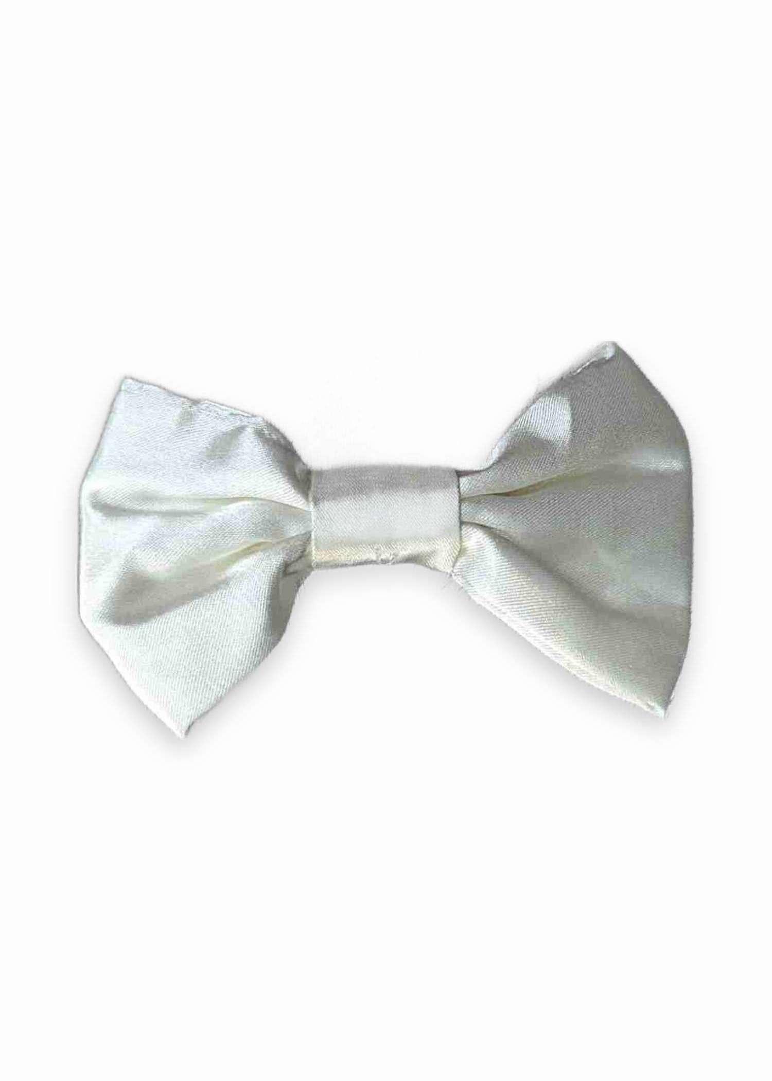 Satin Bowtie Ivory — dog bow tie from Haus of Hank