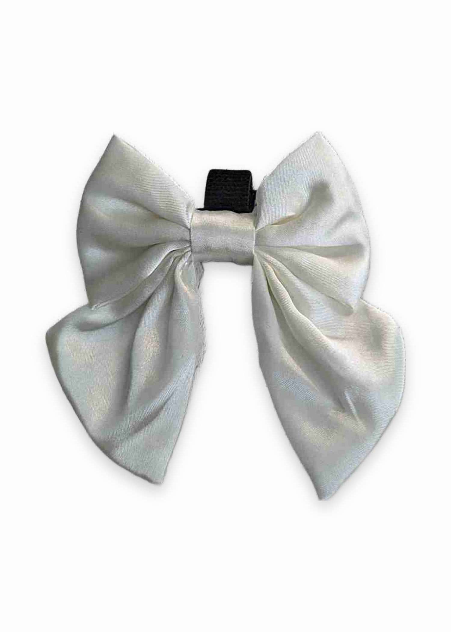 Satin Sailor Bow Ivory — sailor bow for dogs from Haus of Hank