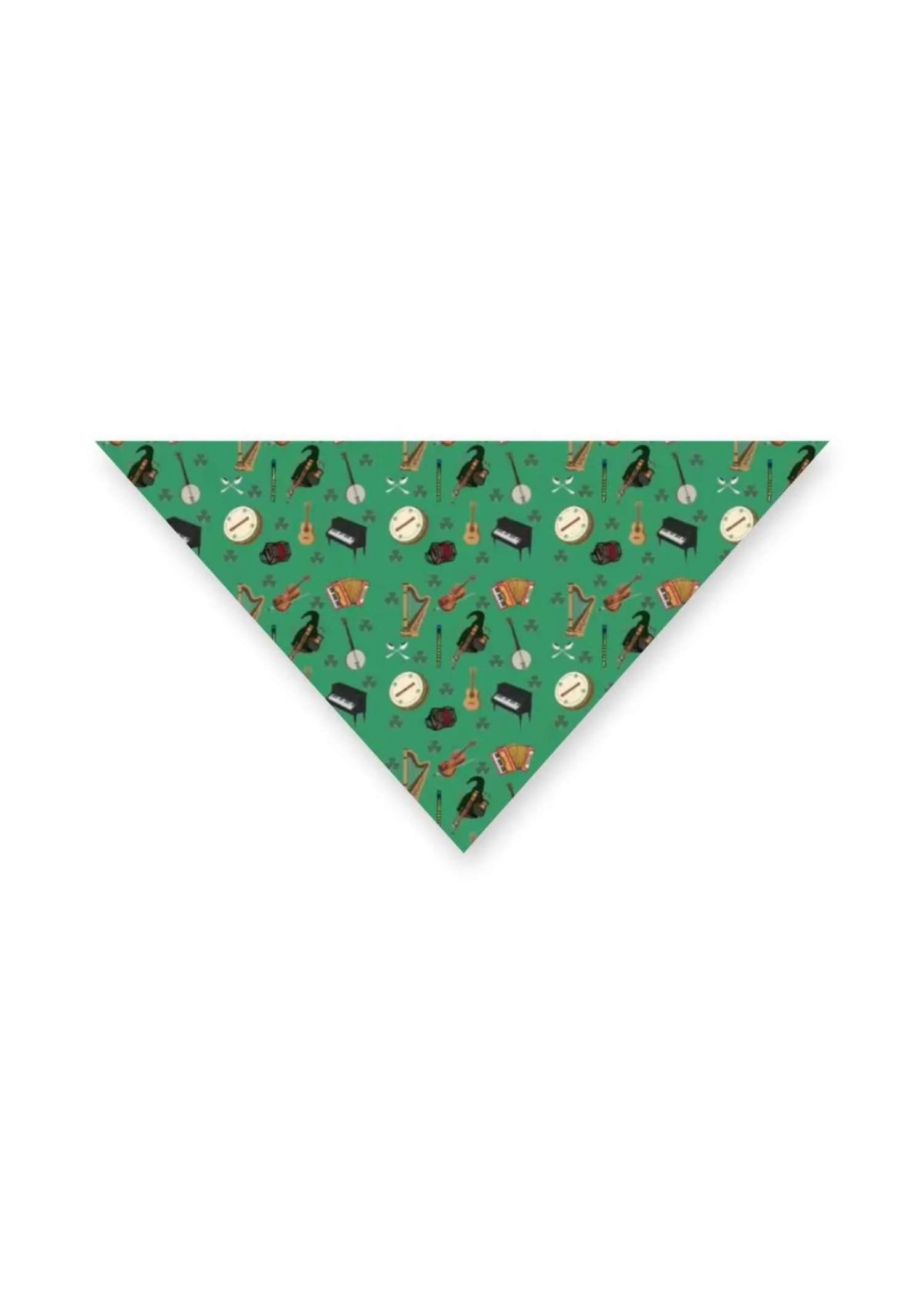 Green Irish traditional music neck tie dog bandana