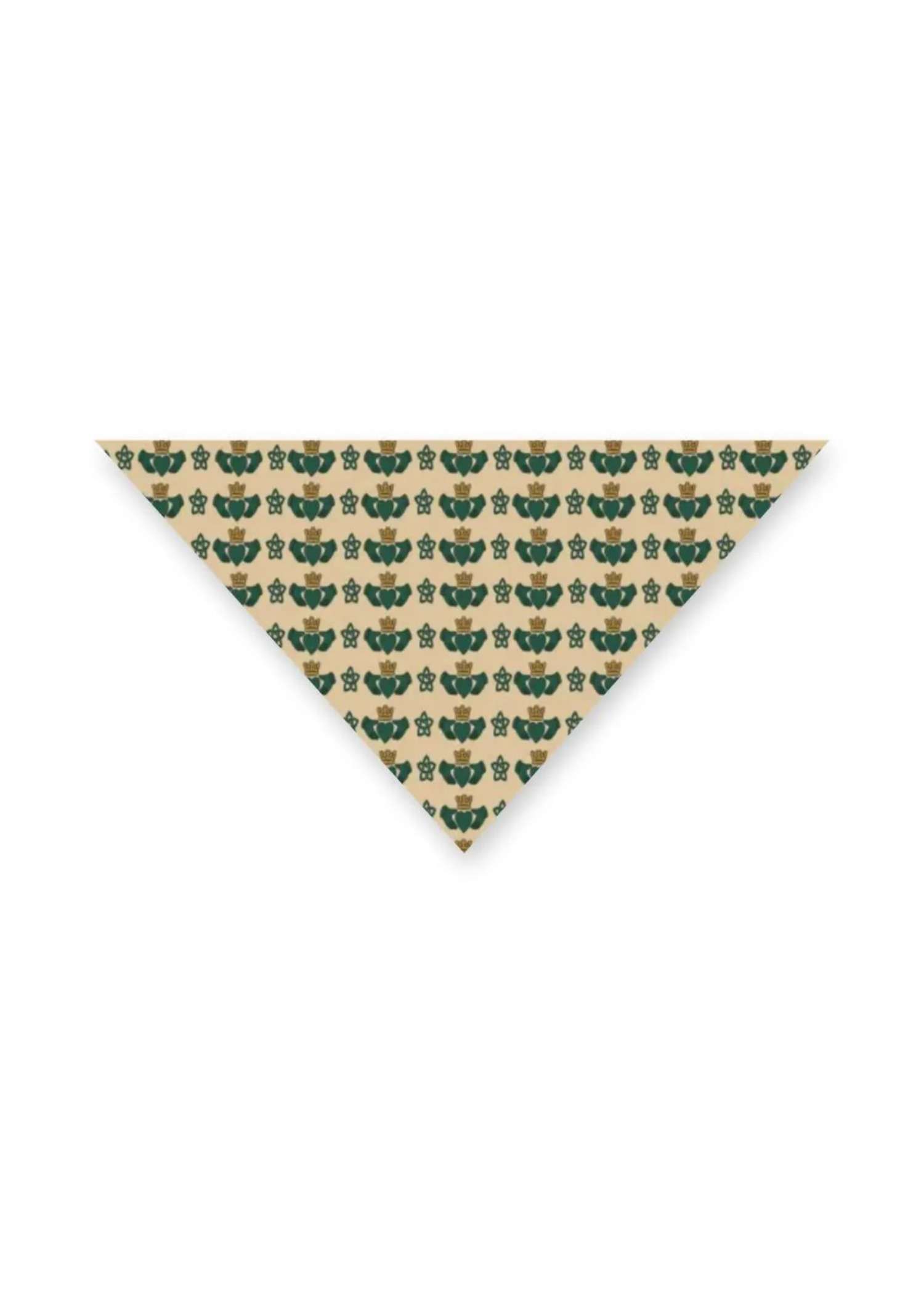 Tan and green Claddagh neck tie dog bandana
